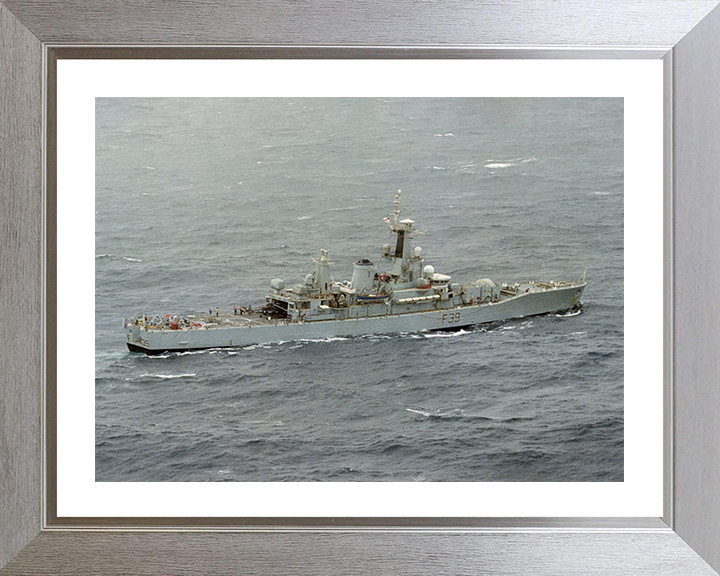 HMS Naiad (F39) Photo Print - Atlantic 1981 - Royal Navy Leander Class Frigate Hampshire Prints 10 x 8 Silver Frame Yes