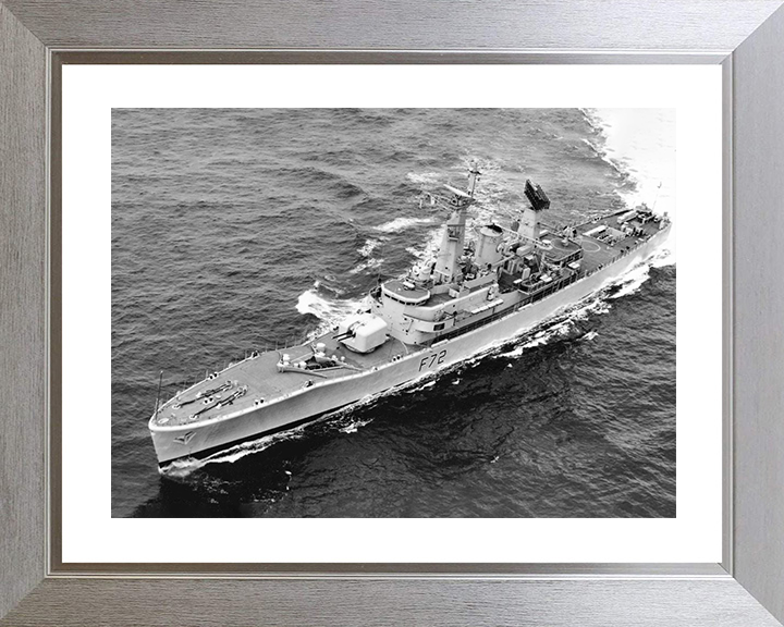 HMS Ariadne (F72) Royal Navy Leander Class Frigate From Above Photo Print Wall Art Decor Posters, Prints, & Visual Artwork Hampshire Prints 10 x 8 Silver Frame Yes