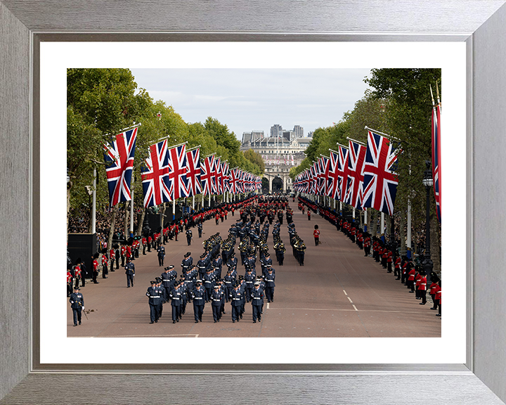 RAF Regiment March down the Mall London Photo Print - Royal Air Force Hampshire Prints 10 x 8 Silver Frame Yes