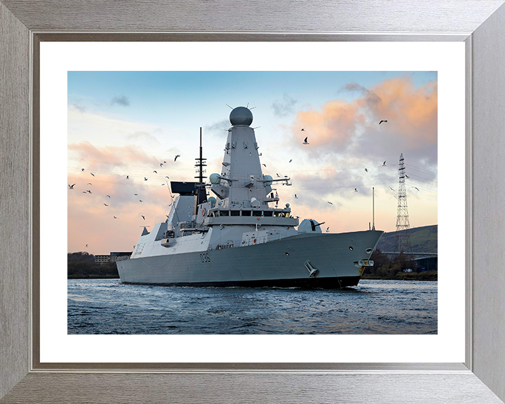 HMS Defender (D36) Photo Print - Glasgow 2013 - Royal Navy Type 45 Destroyer Hampshire Prints 10 x 8 Silver Frame Yes