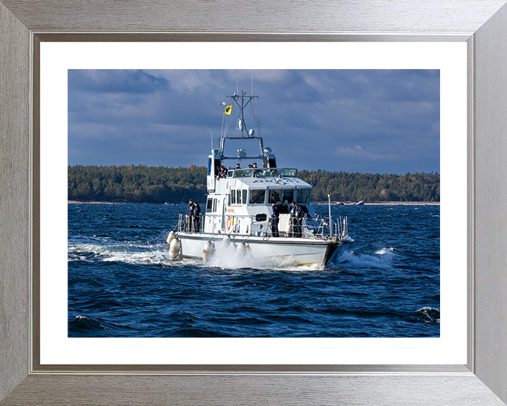 HMS Dasher (P280) Photo Print - Underway 2025 - Royal Navy Archer Class P2000 Patrol Vessel Hampshire Prints 10 x 8 Silver Frame Yes