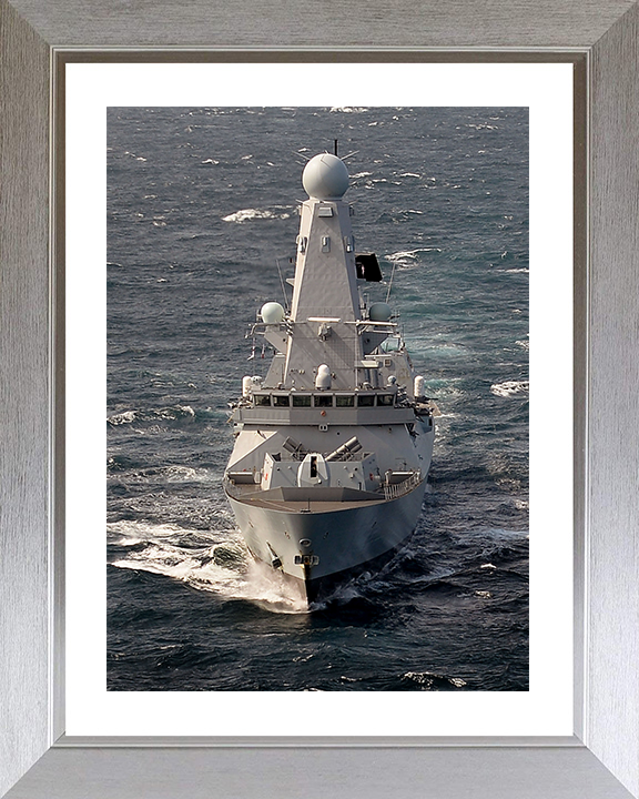 HMS Duncan (D37) Photo Print - Underway 2015 - Royal Navy Type 45 Destroyer Posters, Prints, & Visual Artwork Hampshire Prints 10 x 8 Silver Frame Yes