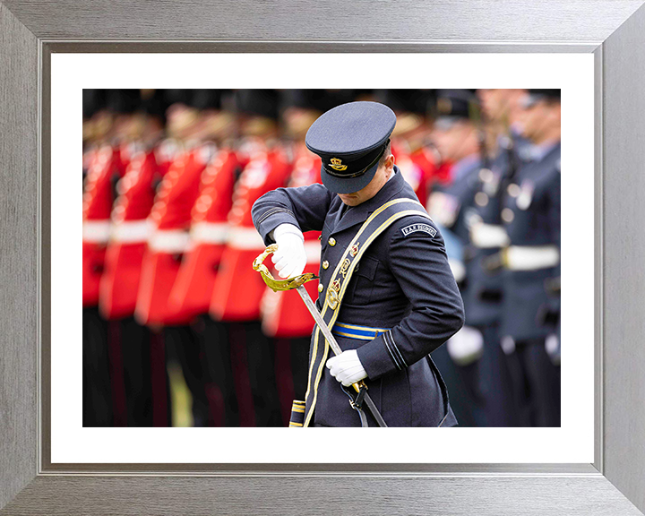 RAF Regiment officer replacing sword Photo Print - Royal Air Force Hampshire Prints 10 x 8 Silver Frame Yes