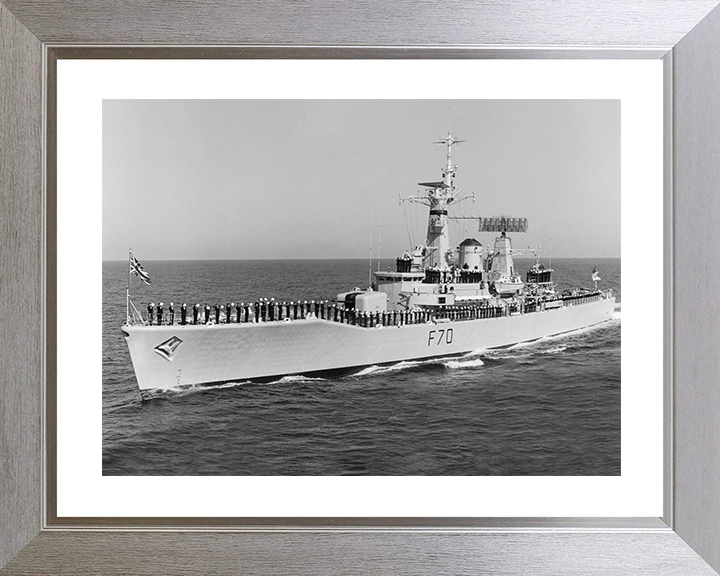 HMS Apollo (F70) Royal Navy Leander Class Frigate Cheering Ship Photo Print Wall Art Decor Posters, Prints, & Visual Artwork Hampshire Prints 10 x 8 Silver Frame Yes