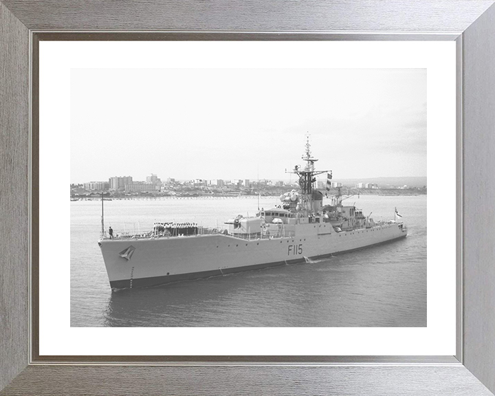 HMS Berwick (F115) Royal Navy Rothesay Class Frigate High Port Bow View Photo Print Wall Art Decor Posters, Prints, & Visual Artwork Hampshire Prints 10 x 8 Silver Frame Yes