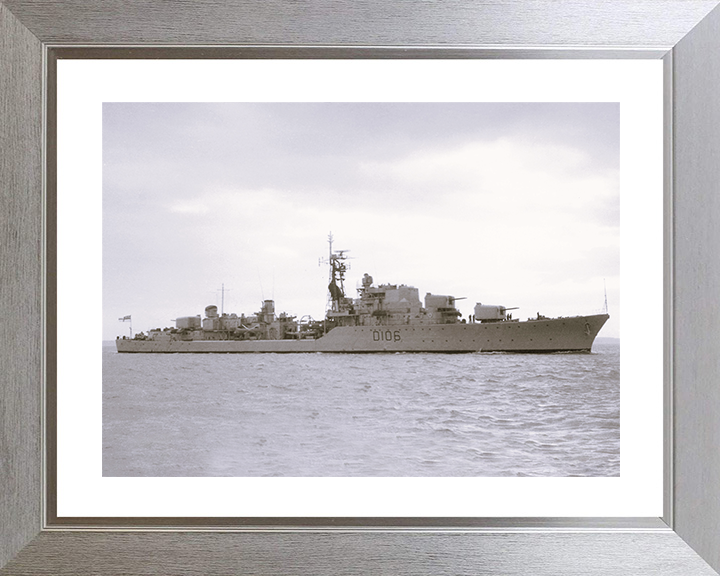 HMS Decoy (D106) Photo Print - At Sea 1962 - Royal Navy Daring Class Destroyer Posters, Prints, & Visual Artwork Hampshire Prints 10 x 8 Silver Frame Yes