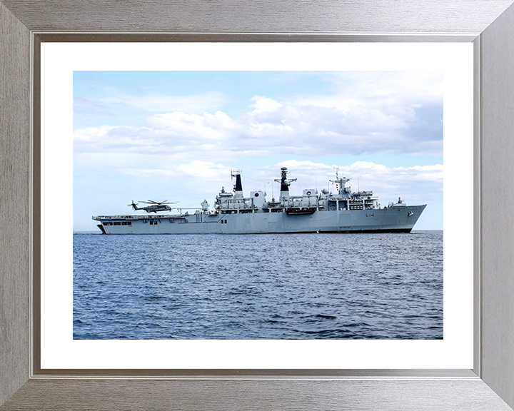 HMS Albion (L14) Royal Navy Albion Class Amphibious Ship Starboard Beam 2021 Photo Print Wall Art Naval Decor Posters, Prints, & Visual Artwork Hampshire Prints 10 x 8 Silver Frame Yes