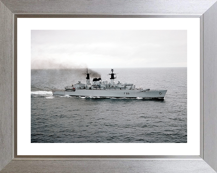 HMS Broadsword (F88) Royal Navy Type 22 Frigate Starboard Beam View Photo Print Wall Art Decor Posters, Prints, & Visual Artwork Hampshire Prints 10 x 8 Silver Frame Yes