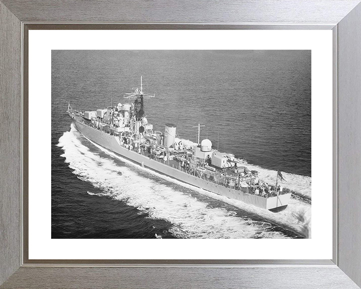 HMS Diana (D126) Royal Navy Daring Class Destroyer High Port Quarter View Photo Print Wall Art Decor Posters, Prints, & Visual Artwork Hampshire Prints 10 x 8 Silver Frame Yes