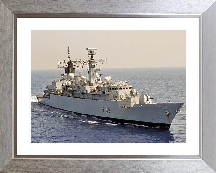 HMS Cumberland (F85) Royal Navy Type 22 Frigate Starboard Side Photo Print Wall Art Decor Posters, Prints, & Visual Artwork Hampshire Prints 10 x 8 Silver Frame Yes