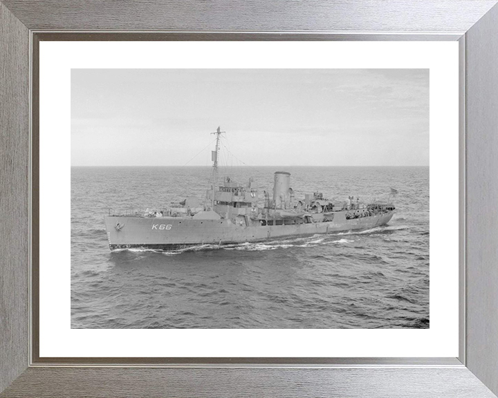 HMS Begonia (K66) Royal Navy Flower Class Corvette Port Side View Photo Print Wall Art Decor Posters, Prints, & Visual Artwork Hampshire Prints 10 x 8 Silver Frame Yes
