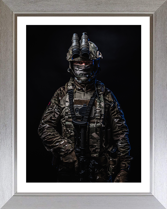 Royal Marines Commando Portrait | Photo Print | Framed Print | Military | Commando | Wall Art | Home Decor | Photography Hampshire Prints 10 x 8 Silver Frame Yes