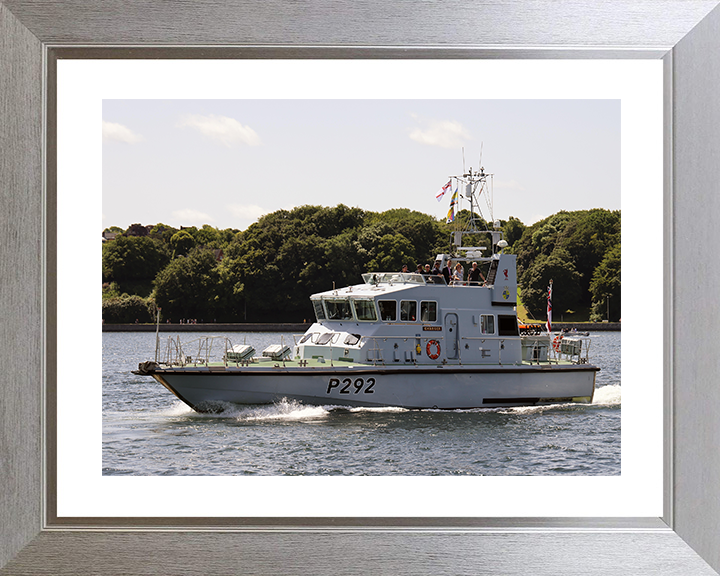HMS Charger (P292) Royal Navy Archer Class Patrol Vessel Entering Kiel Harbour 2022 Photo Print Wall Art Decor Posters, Prints, & Visual Artwork Hampshire Prints 10 x 8 Silver Frame Yes
