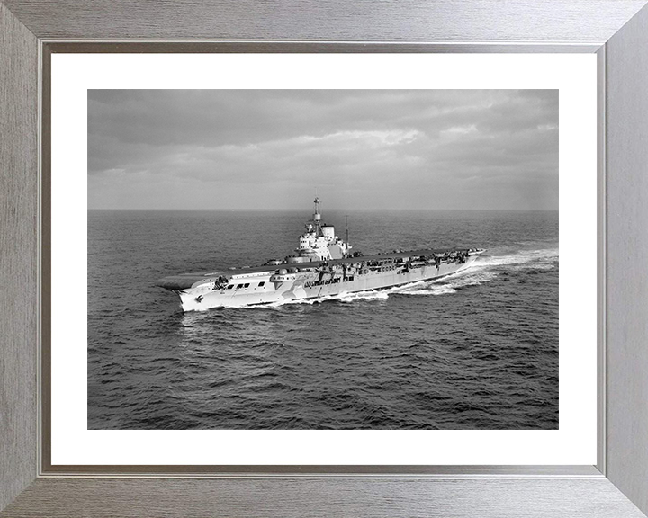 HMS Victorious (R38) Photo Print - At Sea 1941 - Royal Navy Illustrious Class Aircraft Carrier Hampshire Prints 10 x 8 Silver Frame Yes