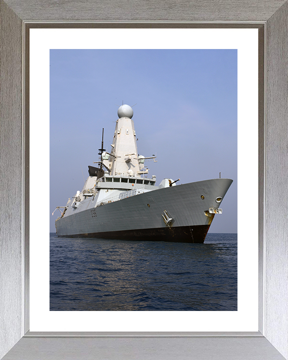 HMS Defender (D36) Photo Print - Op KIPION 2016 - Royal Navy Type 45 Destroyer Posters, Prints, & Visual Artwork Hampshire Prints 10 x 8 Silver Frame Yes