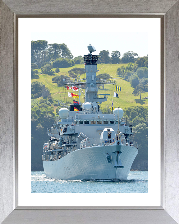 HMS Argyll (F231) Royal Navy Type 23 Frigate Plymouth Sound 2014 Photo Print Wall Art Decor Posters, Prints, & Visual Artwork Hampshire Prints 10 x 8 Silver Frame Yes