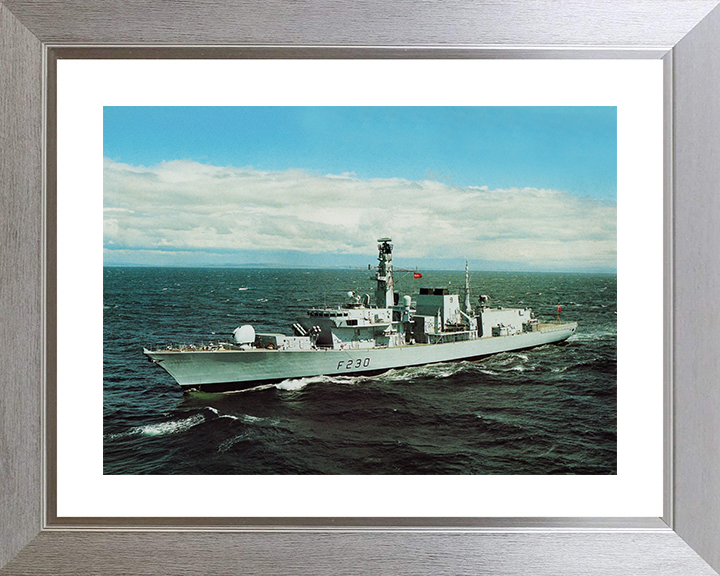HMS Norfolk (F230) - During Trials 1989 - Royal Navy Type 23 Frigate Photo Print Wall Art Naval Decor UK Posters, Prints, & Visual Artwork Hampshire Prints 10 x 8 Silver Frame Yes