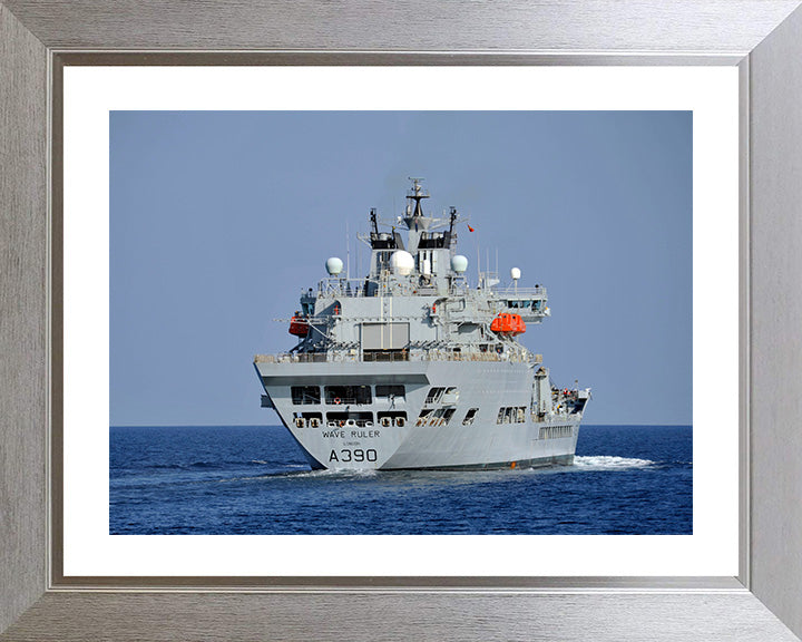 RFA Wave Ruler (A390) Photo Print - Stern View - Royal Fleet Auxiliary Wave Class Fleet Tanker Hampshire Prints 10 x 8 Silver Frame Yes