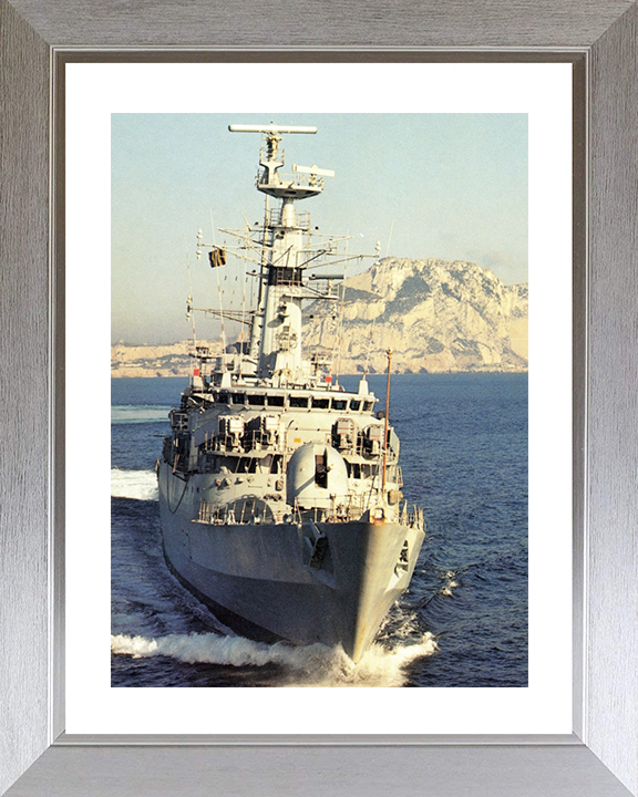 HMS Alacrity (F174) Royal Navy Type 21 Frigate Photo Print Bow View Wall Art Naval Decor Posters, Prints, & Visual Artwork Hampshire Prints 10 x 8 Silver Frame Yes