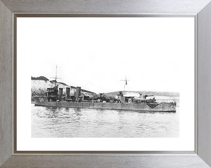 HMS Sorceress (G94) Photo Print - Dover 1919 - Royal Navy R Class Destroyer Posters, Prints, & Visual Artwork Hampshire Prints 10 x 8 Silver Frame Yes