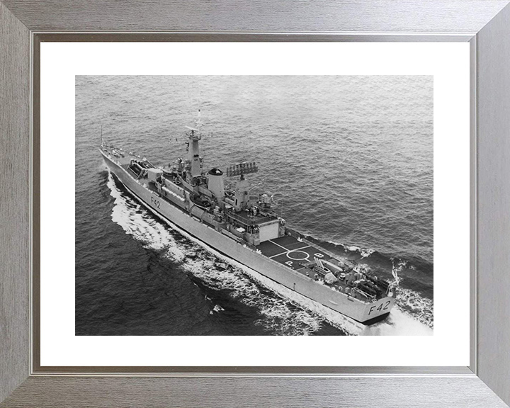 HMS Phoebe (F42) Photo Print - At Sea - Royal Navy Leander Class Frigate Posters, Prints, & Visual Artwork Hampshire Prints 10 x 8 Silver Frame Yes