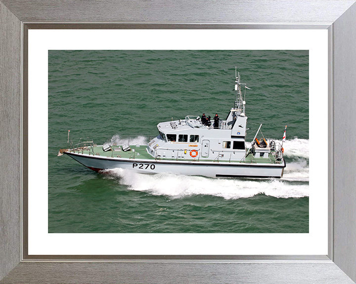 HMS Biter (P270) Photo Print - Port Side View 2017 - Royal Navy Archer Class P2000 Patrol Vessel Posters, Prints, & Visual Artwork Hampshire Prints 10 x 8 Silver Frame Yes
