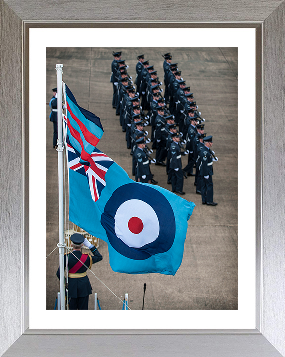 RAF Regiment Marching on Parade Photo Print - Royal Air Force Hampshire Prints 10 x 8 Silver Frame Yes