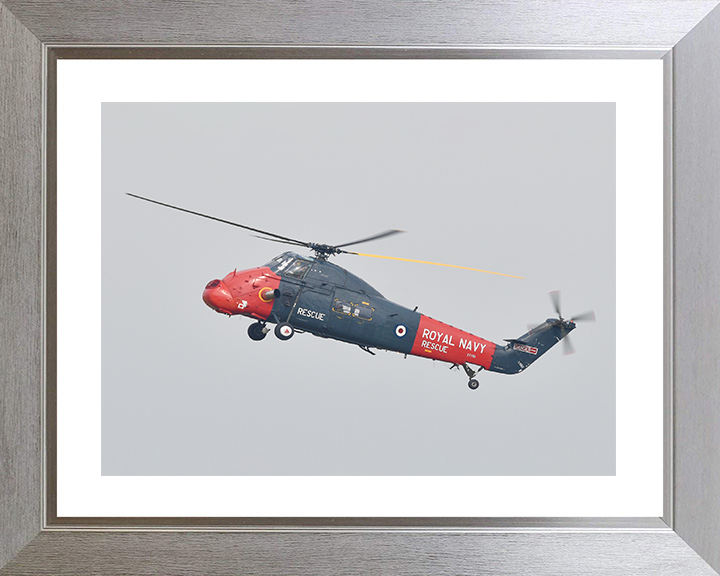 Westland Wessex HU5 Rescue Helicopter in Flight 2021 Photo Print - Royal Navy Aircraft Posters, Prints, & Visual Artwork Hampshire Prints 10 x 8 Silver Frame Yes