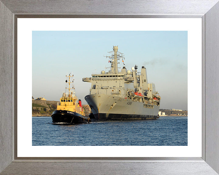 RFA Fort George (A388) Photo Print - With Tug - Royal Fleet Auxiliary Fort Class Tanker Hampshire Prints 10 x 8 Silver Frame Yes