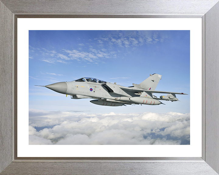 RAF A IX(B) Tornado GR4 Jet in Flight Oct 2012 Photo Print - Royal Air Force Aircraft Posters, Prints, & Visual Artwork Hampshire Prints 10 x 8 Silver Frame Yes