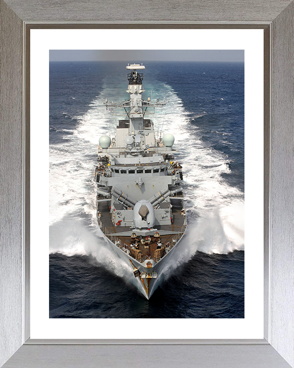 HMS Portland (F79) Photo Print - Bow View 2008 - Royal Navy Type 23 Frigate Hampshire Prints 10 x 8 Silver Frame Yes
