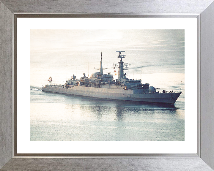HMS Arrow (F173) Royal Navy Type 21 Frigate High Starboard View Photo Print Wall Art Decor Posters, Prints, & Visual Artwork Hampshire Prints 10 x 8 Silver Frame Yes