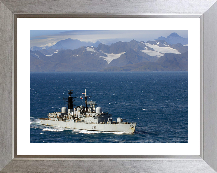 HMS Liverpool (D92) Photo Print - South Georgia 2006 - Royal Navy Type 42 Destroyer Posters, Prints, & Visual Artwork Hampshire Prints 10 x 8 Silver Frame Yes