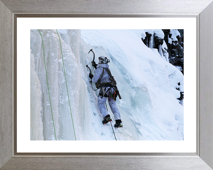 Royal Marine Commando Ice Climbing in Norway Photo Print 30 Commando Marines Wall Art Military Decor UK Posters, Prints, & Visual Artwork Hampshire Prints 10 x 8 Silver Frame Yes