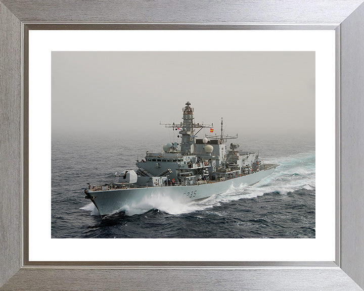 HMS Monmouth (F235) Photo Print - Port Bow View - Royal Navy Type 23 Frigate Hampshire Prints 10 x 8 Silver frame Yes