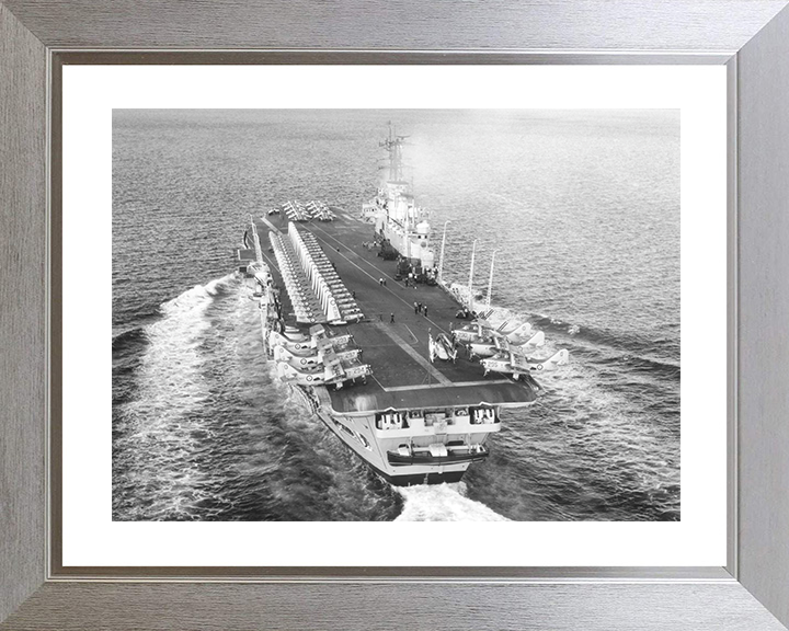 HMS Ark Royal (R09) Royal Navy Audacious Class Aircraft Carrier Full Flight Deck Photo Print Wall Art Decor Posters, Prints, & Visual Artwork Hampshire Prints 10 x 8 Silver Frame Yes