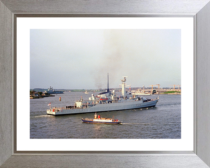 HMS Arrow (F173) Royal Navy Type 21 Frigate Entering Harbour Photo Print Wall Art Decor Posters, Prints, & Visual Artwork Hampshire Prints 10 x 8 Silver Frame Yes