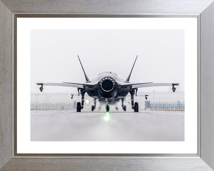 RAF F-35B Lightning Takeoff Rear View Royal Air Force Aircraft Photo Print Wall Art Aviation Decor UK Posters, Prints, & Visual Artwork Hampshire Prints 10 x 8 Silver Frame Yes
