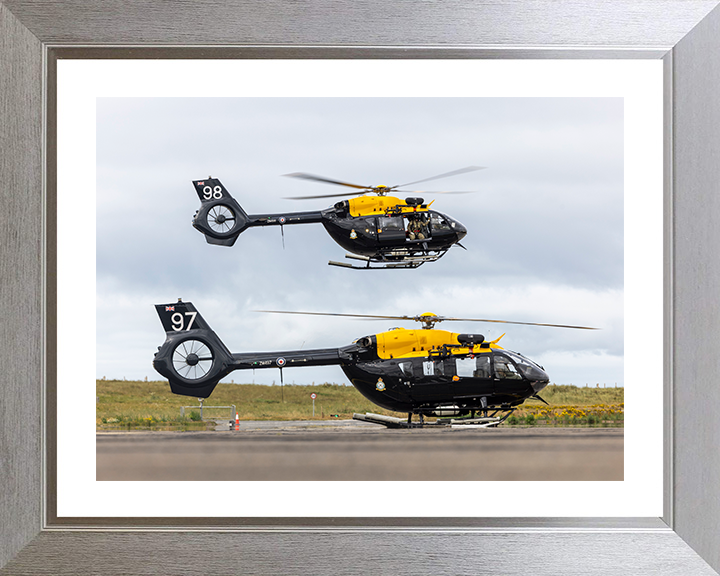 RAF Jupiter Helicopters at RAF Valley Photo Print - Royal Air Force Aircraft Posters, Prints, & Visual Artwork Hampshire Prints 10 x 8 Silver Frame Yes