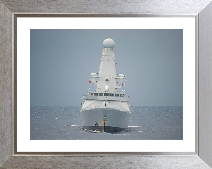 HMS Dauntless (D33) Royal Navy Type 45 Destroyer Bow View 2012 Photo Print Wall Art Decor Posters, Prints, & Visual Artwork Hampshire Prints 10 x 8 Silver Frame Yes