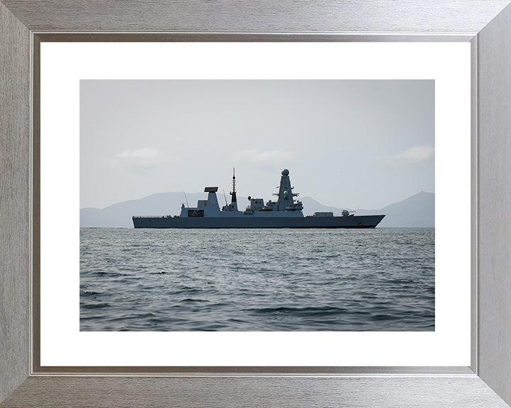 HMS Defender (D36) Photo Print - Starboard Beam View - Royal Navy Type 45 Destroyer Hampshire Prints 10 x 8 Silver Frame Yes