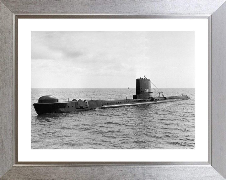 HMS Alderney (S66) (P416) Photo Print - Port Side View - Royal Navy Amphion Class Submarine Hampshire Prints 10 x 8 Silver Frame Yes
