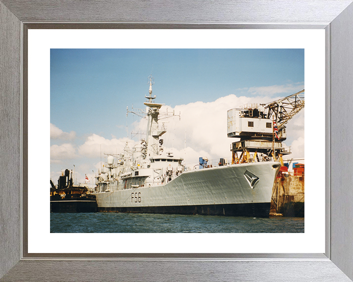 HMS Argonaut (F56) Royal Navy Leander Class Frigate Alongside Photo Print Wall Art Decor Posters, Prints, & Visual Artwork Hampshire Prints 10 x 8 Silver Frame Yes