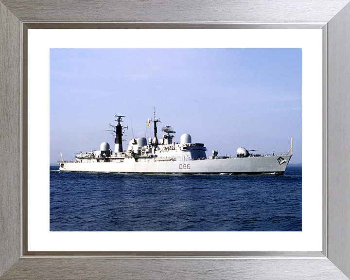 HMS Birmingham (D86) Royal Navy Type 42 Destroyer Starboard View Photo Print Wall Art Decor Posters, Prints, & Visual Artwork Hampshire Prints 10 x 8 Silver Frame Yes