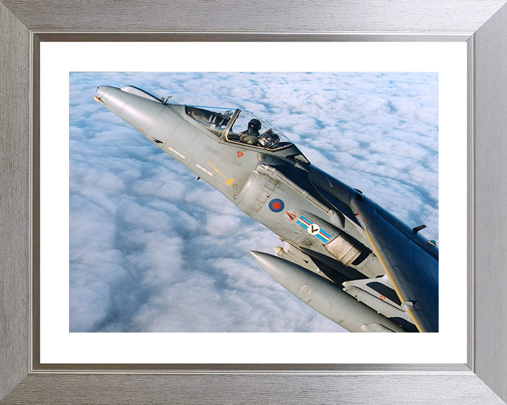 RAF Harrier GR7 Jet Cockpit Closeup Photo Print - Royal Air Force Aircraft Posters, Prints, & Visual Artwork Hampshire Prints 10 x 8 Silver Frame Yes