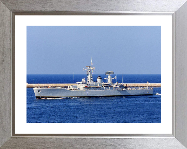HMS Aurora (F10) Royal Navy Leander Class Frigate Port Side View In Colour Photo Print Wall Art Decor Posters, Prints, & Visual Artwork Hampshire Prints 10 x 8 Silver Frame Yes