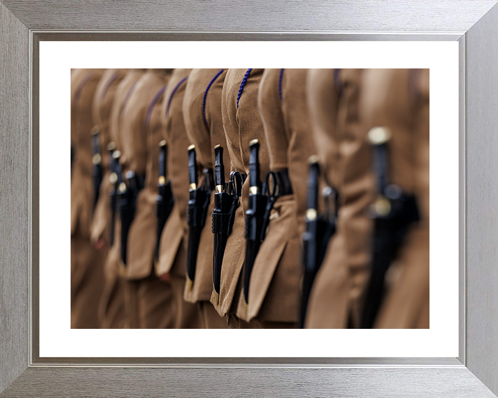 British Army Royal Gurkha Rifles Kukris on Parade Photo Print Wall Art Poster Posters, Prints, & Visual Artwork Hampshire Prints 10 x 8 Silver Frame Yes