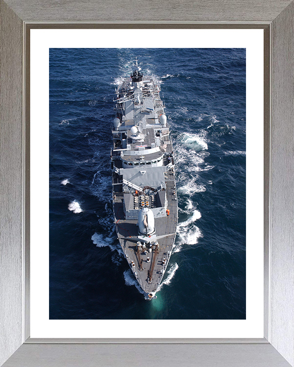 HMS Argyll (F231) Photo Print - From Above 2004 - Royal Navy Type 23 Frigate Posters, Prints, & Visual Artwork Hampshire Prints 10 x 8 Silver Frame Yes