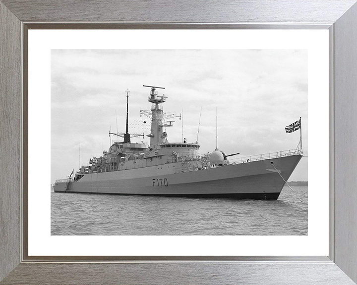 HMS Antelope (F170) Royal Navy Type 21 Frigate At Anchor Photo Print Wall Art Decor Posters, Prints, & Visual Artwork Hampshire Prints 10 x 8 Silver Frame Yes