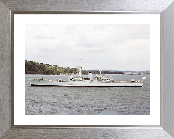 HMS Cleopatra (F28) Royal Navy Leander Class Frigate Port Beam View Photo Print Wall Art Decor Posters, Prints, & Visual Artwork Hampshire Prints 10 x 8 Silver Frame Yes
